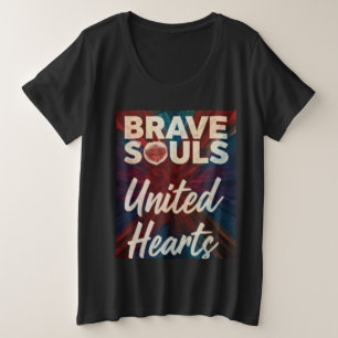 brave soul, verenigd hart grote maat t-shirt