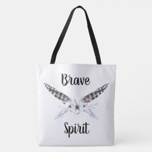Brave Spirit met veren, pijlen en bloemen Draagtas