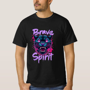 Brave Spirit Neon Panther Graffiti T-shirt
