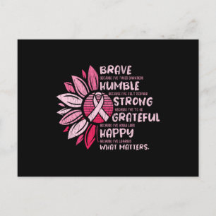Brave Sterke Grateful Breast Cancer Awareness Briefkaart