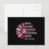 Brave Sterke Grateful Breast Cancer Awareness Briefkaart (Voorkant / Achterkant)