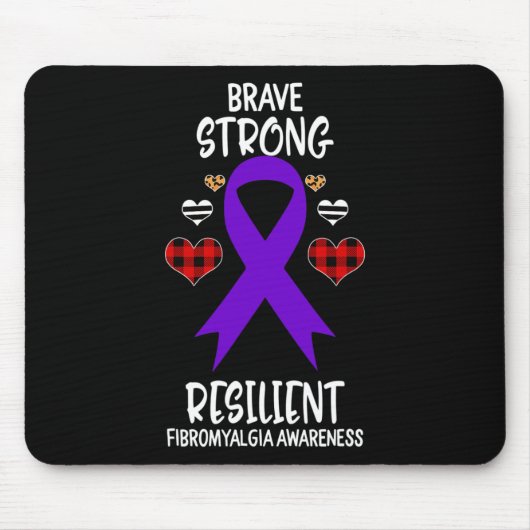 Brave Sterke Resiliente Fibromyalgie Bewustheid Ri Muismat (Voorkant)