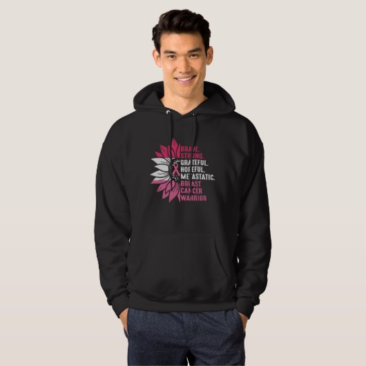 Brave Strong Grateful Breast Cancer Awareness Hoodie (Voorkant volledig)