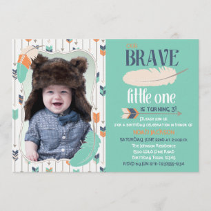 Brave Tribal Birthday Foto Uitnodiging