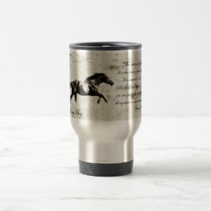 Brave~ Wild Mustang en Quote Travel Mug Reisbeker