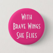 Brave Wings Breast Cancer Button (Voorkant)