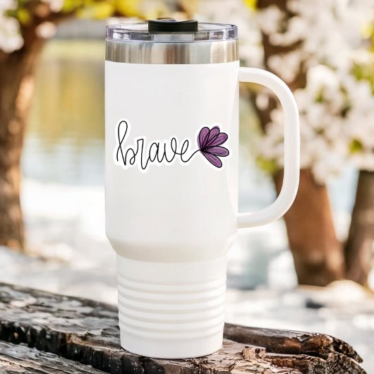 Brave Word Flower Laptop | Die-Cut Sticker