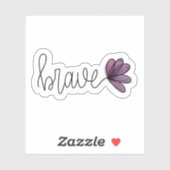 Brave Word Flower Laptop | Die-Cut Sticker (Feuille)