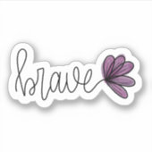 Brave Word Flower Laptop | Die-Cut Sticker (Devant)