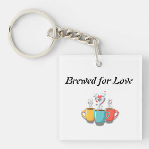 Braved Just Love - Whimsical Coffee Mugs with Hear Sleutelhanger