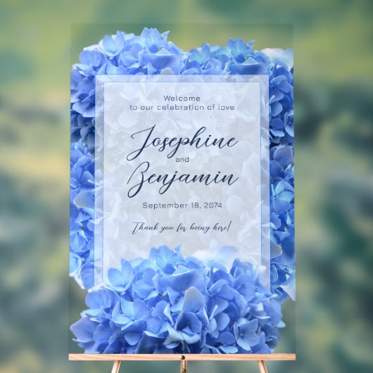 Bravest Blue Mariage Welcome Floral Sign (Neutre)