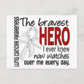 Bravest Hero I Ever Knew Lung Cancer Briefkaart (Voorkant)