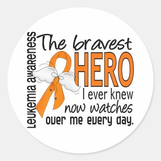 Bravest Hero I Knew Leukemia Ronde Sticker (Voorkant)