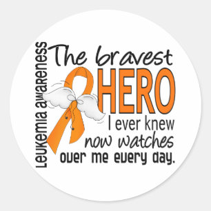 Bravest Hero I Knew Leukemia Ronde Sticker