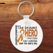 Bravest Hero I Knew Leukemia Sleutelhanger (Voorkant)