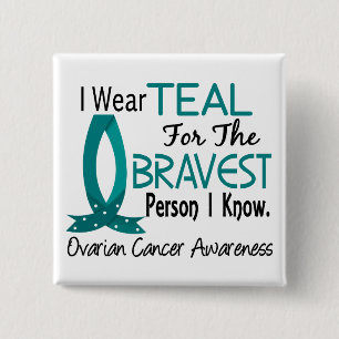 Bravest Person I Know Ovarian Cancer Vierkante Button 5,1 Cm