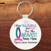 Bravest Person I Know Thyroid Cancer Sleutelhanger (Voorkant)