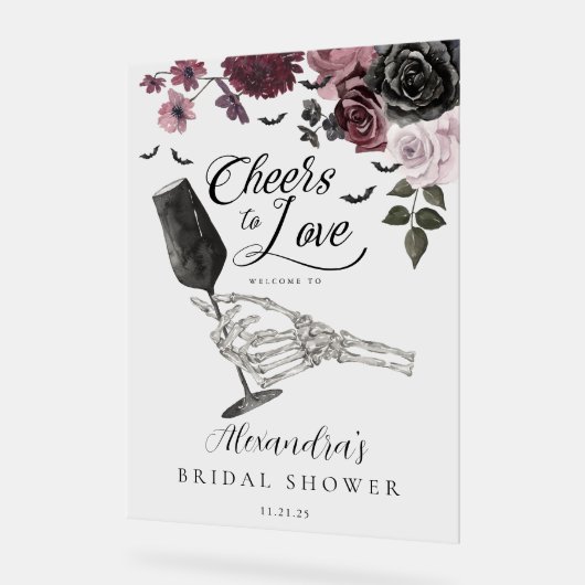 Bravo à aimer Skeleton main floral gothique nuptia (Angle)