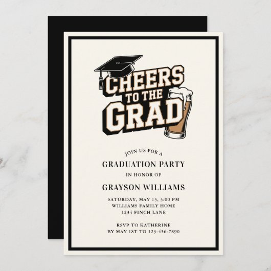 Bravo à la Graduation Party Invitation (Devant / Derrière)