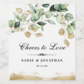 Bravo à l'amour Étiquette de vin botanique en or r (Étiquettes simples)