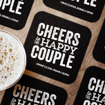 Bravo au couple heureux de la répétition noire dîn<br><div class="desc">Avant le jour de votre mariage, amusez-vous avec une célébration "Brews Before I Do". Que ce soit pour un dîner de répétition, une soirée de baccalauréat ou une fête de fiançailles, ce dessous de verre audacieux et amusant est parfait pour une brasserie ou une fête autour de la bière. Ce...</div>