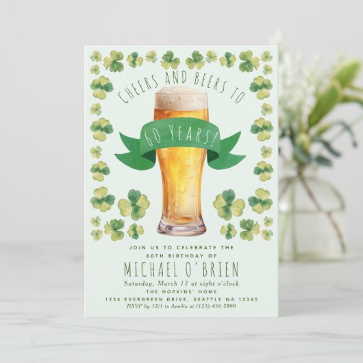 Bravo Bières Anniversaire St patrick Invitation (Debout devant)