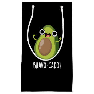 Bravo-cado Funny Avocado Pun Dark BG Klein Cadeauzakje