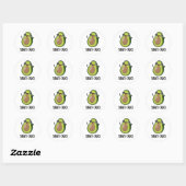 Bravo-cado Funny Avocado Pun Ronde Sticker (Vel)