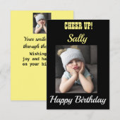 Bravo ! Carte Anniversaire Grumpy Girl Wishing Joy (Devant / Derrière)