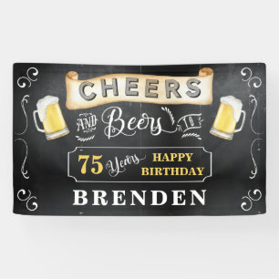 Bravo et bière à 75 ans Bannière de fête d'ann