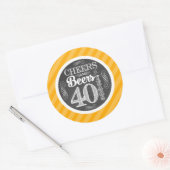 Bravo et bières à 40 ans rond Stickers Étiquettes (Enveloppe)