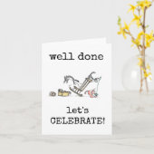 Bravo, Félicitations, Mignonne Carte Chat (Fleur jaune)