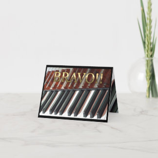 Bravo! gefeliciteerd opvouwbare pianokaart bedankkaart