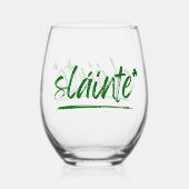 Bravo Irish Sláinte Verre à vin - Vert (Recto)