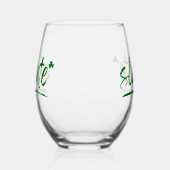 Bravo Irish Sláinte Verre à vin - Vert (Droite)