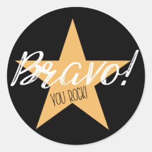 "BRAVO! JULLIE ROCK!" RONDE STICKER