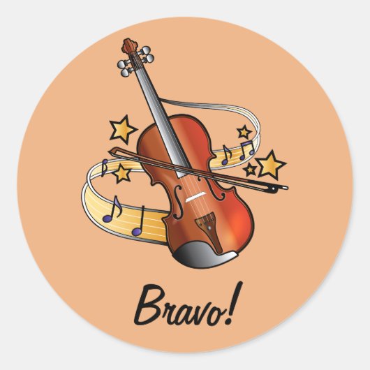 Bravo Sticker pour Garçon Violon étudiant (Devant)