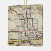 Brawley CA Retro Map Keramisch Ornament (Links)
