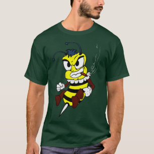Brawling Bee Toon Grappig Insectenvechter Vechten T-shirt