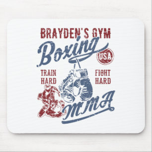 Brayden's Gym Boksen Mma Retro Design Voor De Naam Muismat