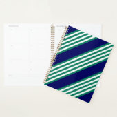 Brayures blanches et vertes motif avec bleu marine (Devant avec enveloppe)