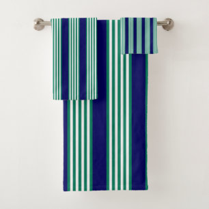 Brayures blanches et vertes motif avec bleu marine
