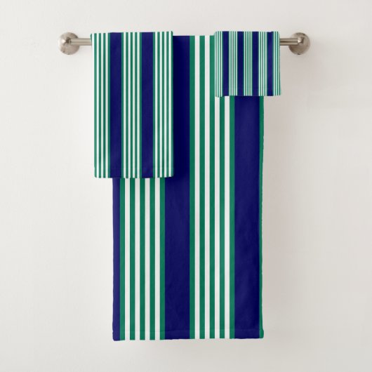 Brayures blanches et vertes motif avec bleu marine (En situation)
