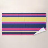 Brayures rose, jaune et bleue (Serviette de bain)