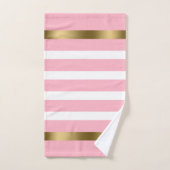 Brayures roses et blanches, accents d'or motif (Serviette à main)