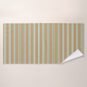 Brayures vert olive et blanc motif avec bronze (Serviette de bain)
