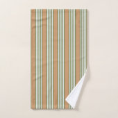 Brayures vert olive et blanc motif avec bronze (Serviette à main)
