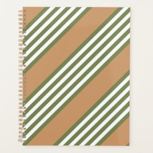 Brayures vert olive et blanc motif avec bronze