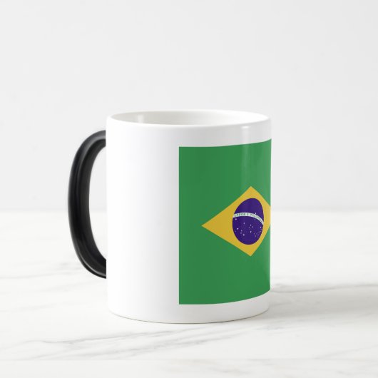 Brazil Flag Emblem Magische Mok (Voorkant links)
