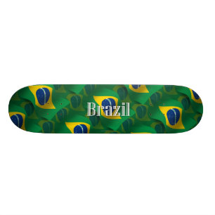 Brazil Golvende Vlag Skateboard